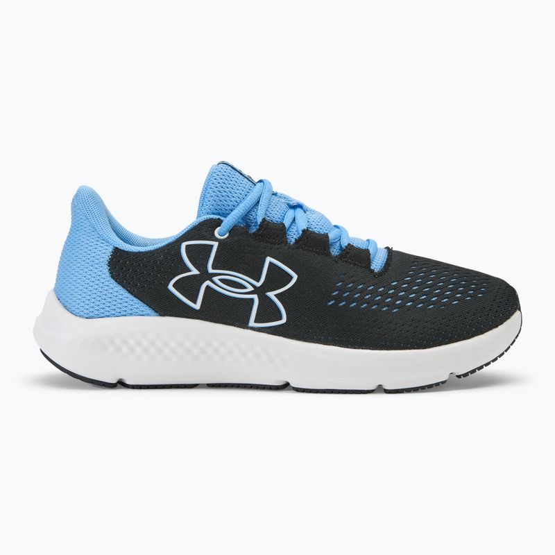 Under Armour Charged Pursuit 3 Big Logo women's running shoes black/horizon blue/white 2