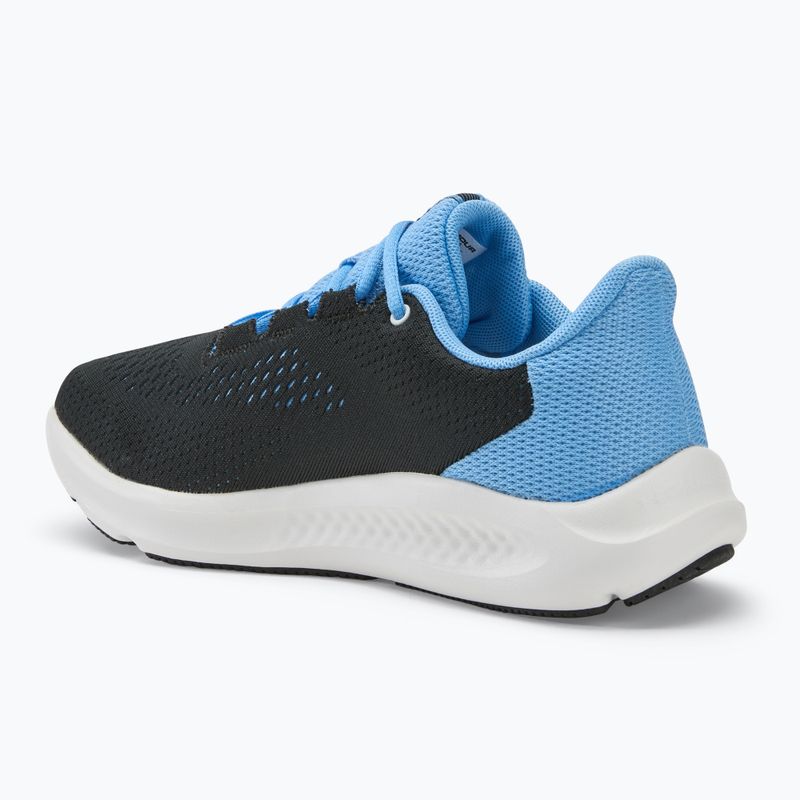 Under Armour Charged Pursuit 3 Big Logo women's running shoes black/horizon blue/white 3