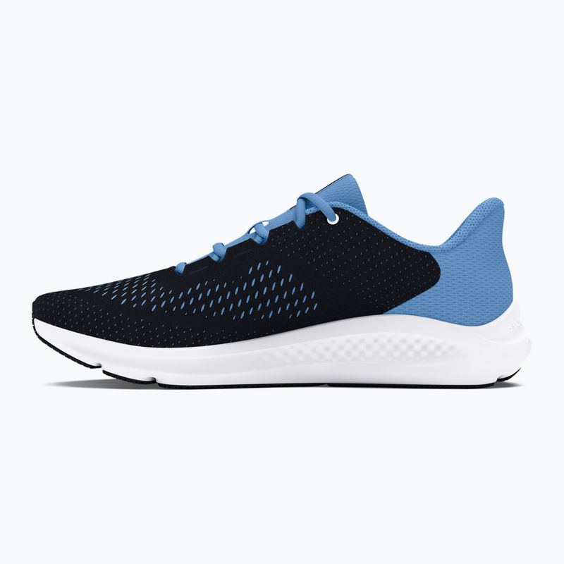 Under Armour Charged Pursuit 3 Big Logo women's running shoes black/horizon blue/white 10