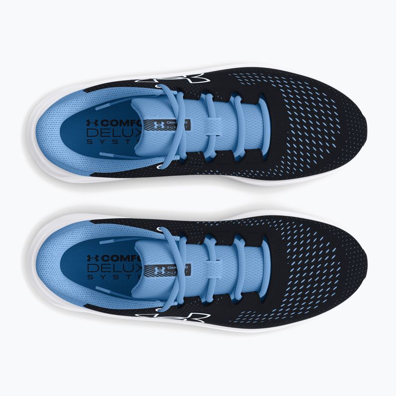 Under Armour Charged Pursuit 3 Big Logo women's running shoes black/horizon blue/white 11