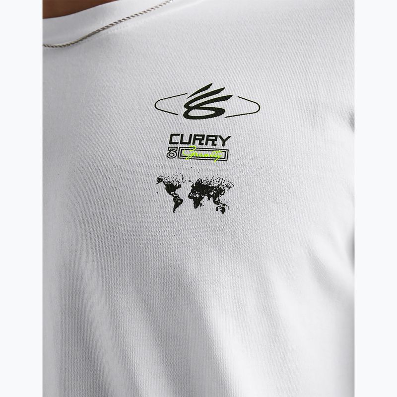 Under Armour Curry Verbiage Heavyweight men's longsleeve white/high vis yellow/black 4