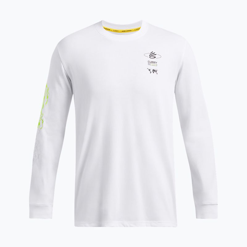 Under Armour Curry Verbiage Heavyweight men's longsleeve white/high vis yellow/black 5