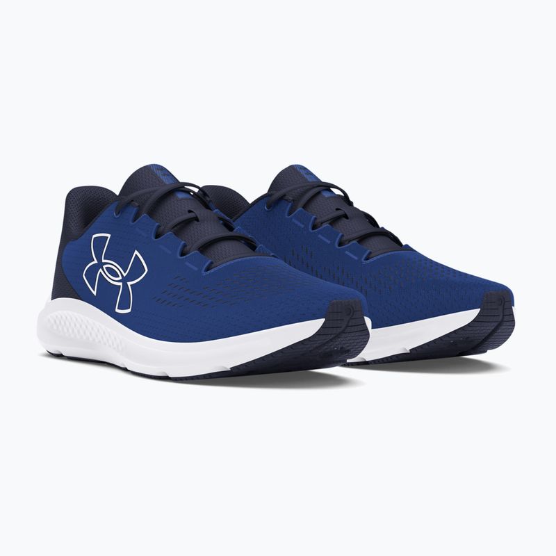 Men's Under Armour Charged Pursuit 3 Big Logo tech blue/midnight navy/white running shoes 8