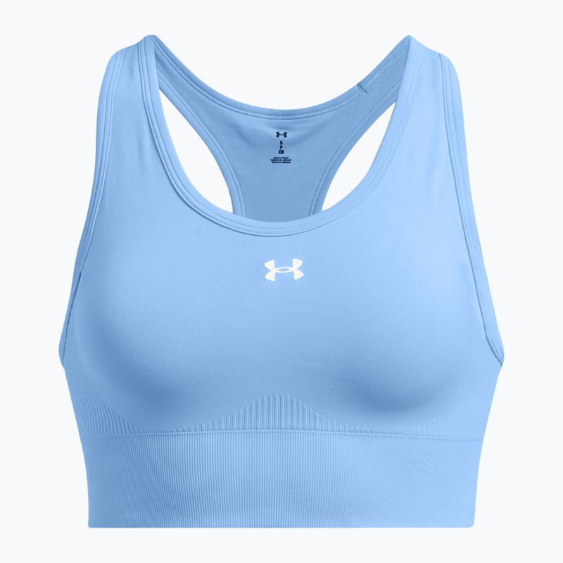 Under Armour Vanish Seamless Mid Branded training bra horizon blue/white 3