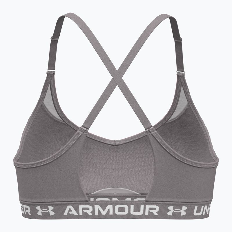 Under Armour Crossback Low tetra gray/white training bra 2