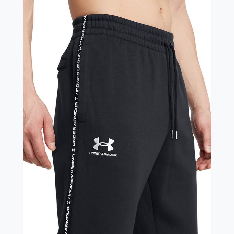 Men's Under Armour Icon Fleece Jgr black/white trousers 4