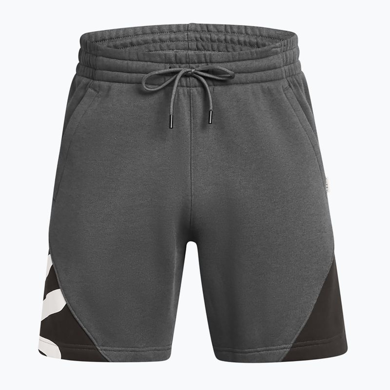 Men's Under Armour Curry Splash Fleece Shorts castlerock full heather/black/white clay