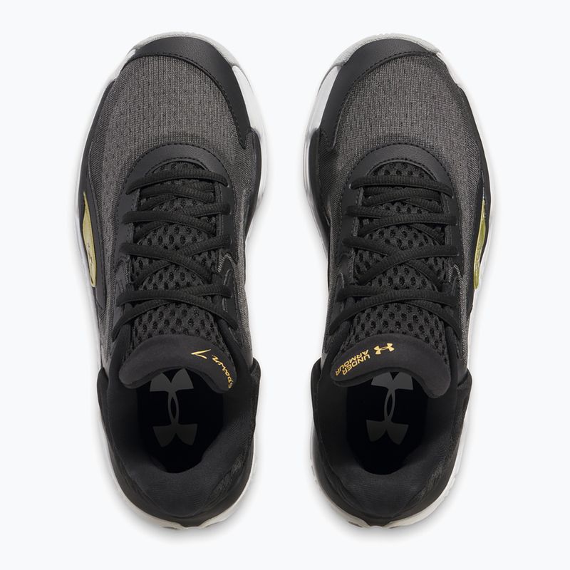 Under Armour Spawn 7 basketball shoes black/metallic gold/black 11