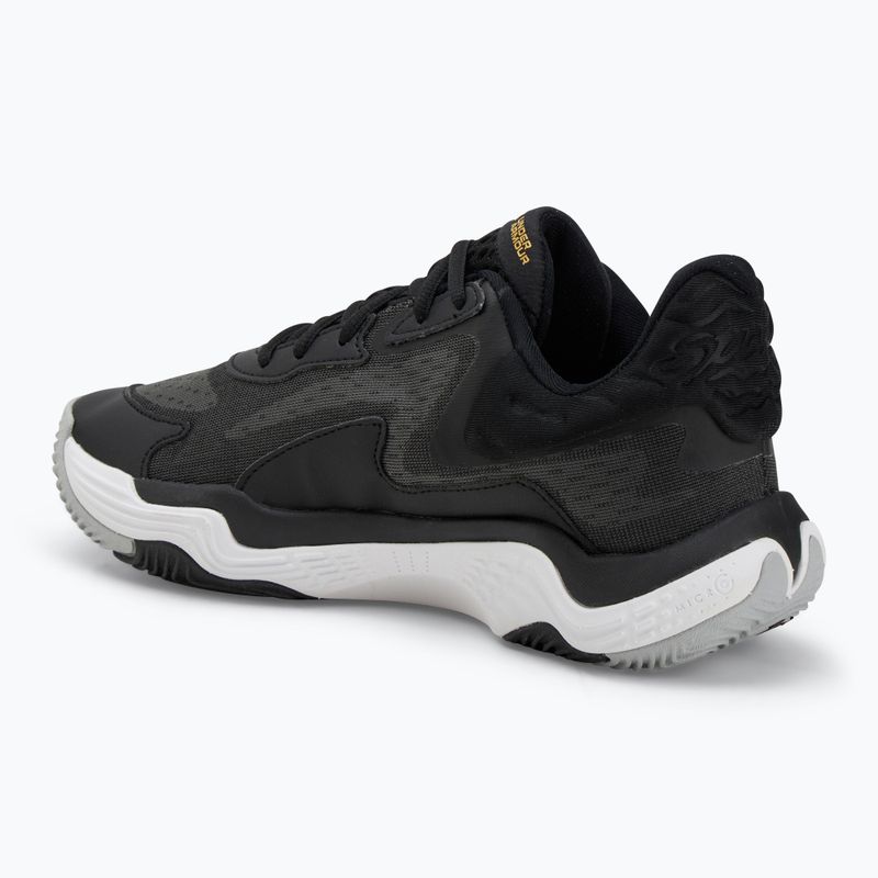 Under Armour Spawn 7 basketball shoes black/metallic gold/black 3