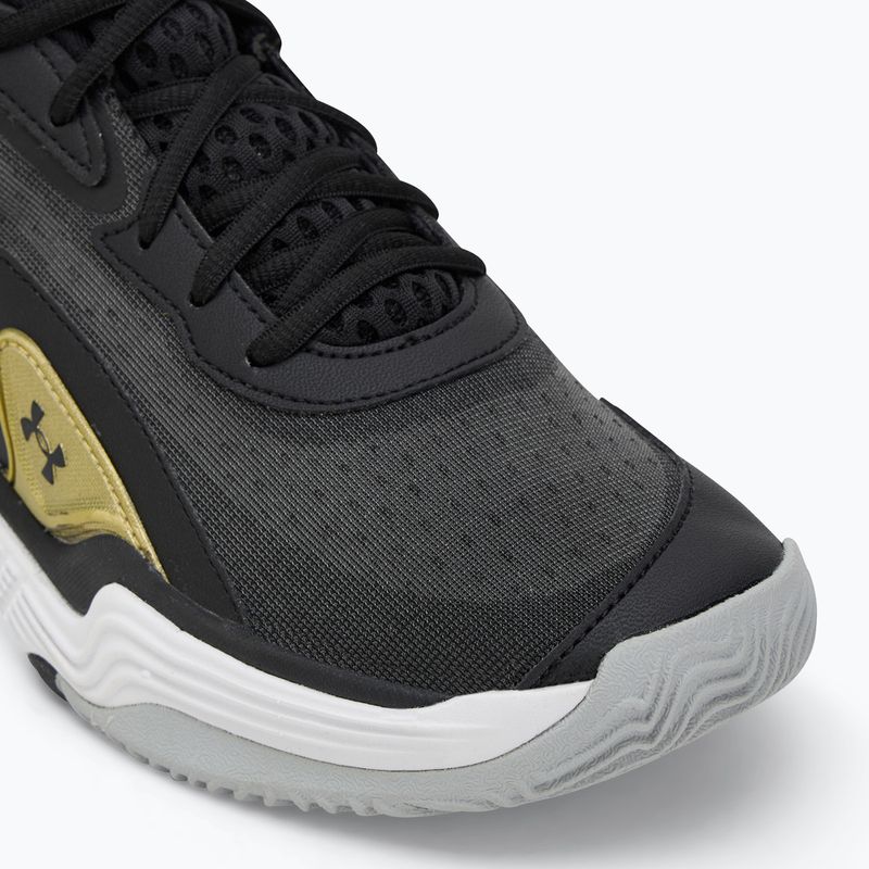 Under Armour Spawn 7 basketball shoes black/metallic gold/black 7