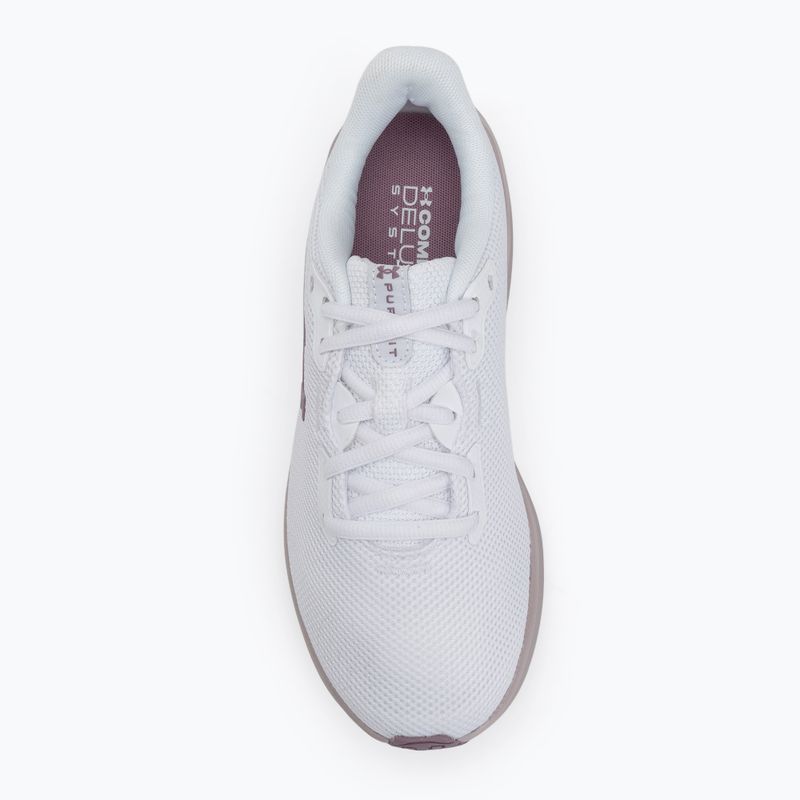 Women's running shoes Under Armour Charged Pursuit 4 white/white/purple prime 5
