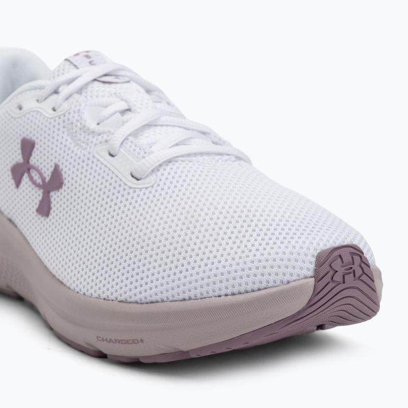 Women's running shoes Under Armour Charged Pursuit 4 white/white/purple prime 7