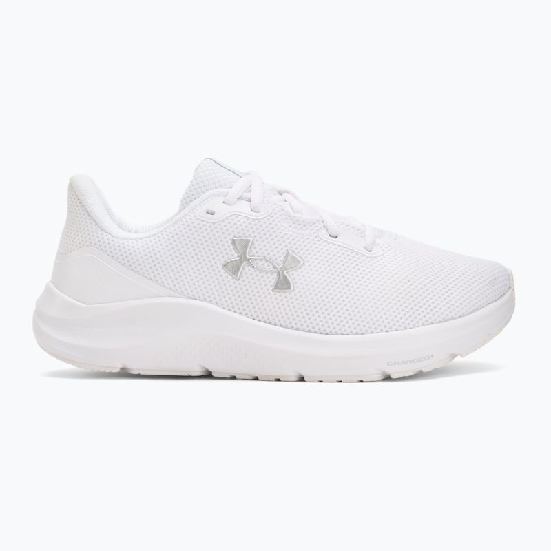 Women's running shoes Under Armour Charged Pursuit 4 white/white/metallic silver 2