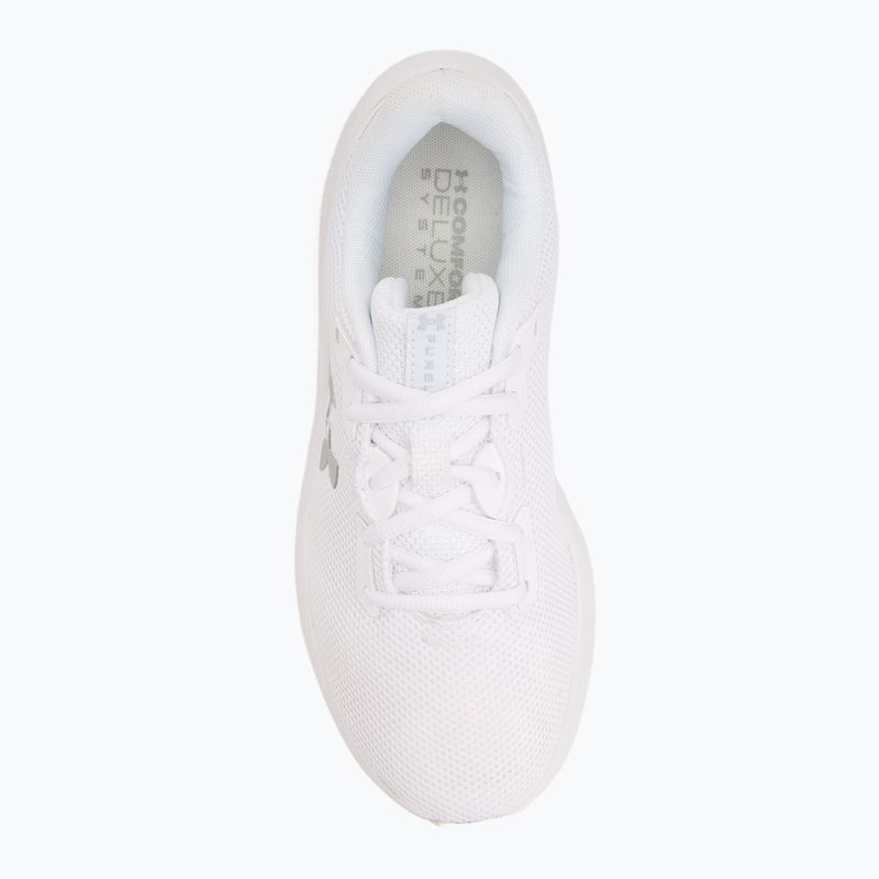 Women's running shoes Under Armour Charged Pursuit 4 white/white/metallic silver 5