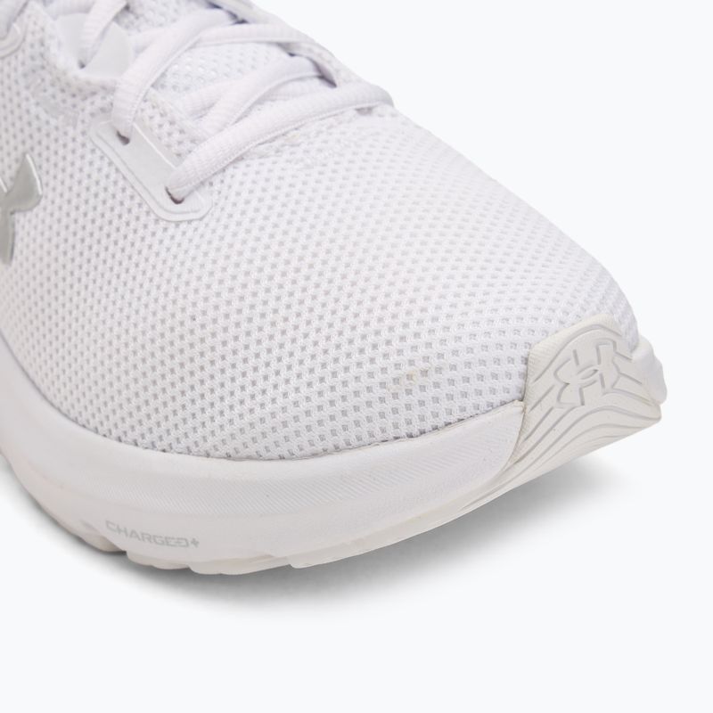 Women's running shoes Under Armour Charged Pursuit 4 white/white/metallic silver 7