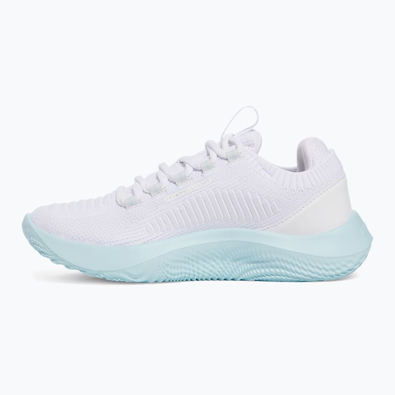 Women's training shoes Under Armour Dynamic 2 white/stream/metallic silver 2