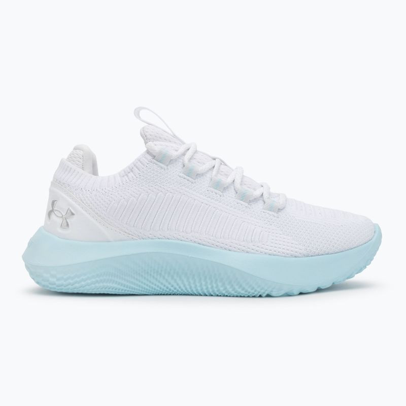 Women's training shoes Under Armour Dynamic 2 white/stream/metallic silver 2