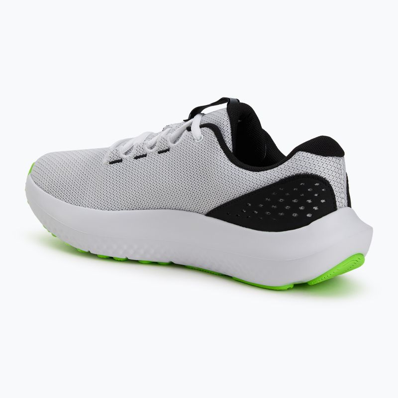 Men's running shoes Under Armour Charged Surge 4 white/hyper green/black 3