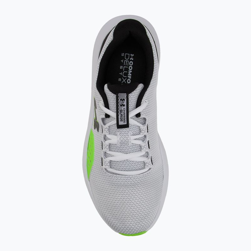 Men's running shoes Under Armour Charged Surge 4 white/hyper green/black 4