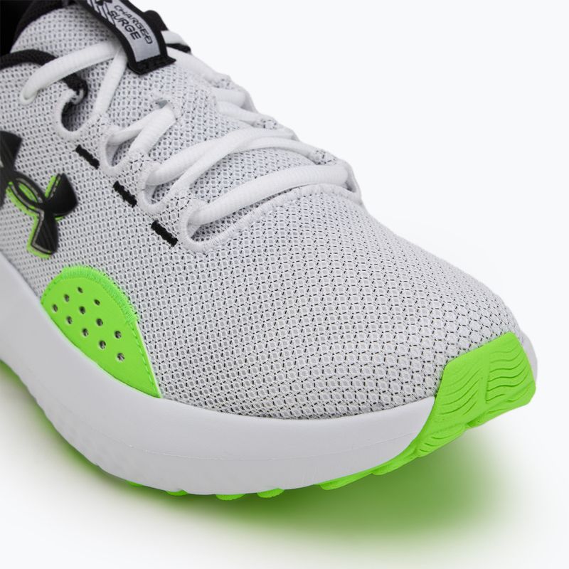 Men's running shoes Under Armour Charged Surge 4 white/hyper green/black 7