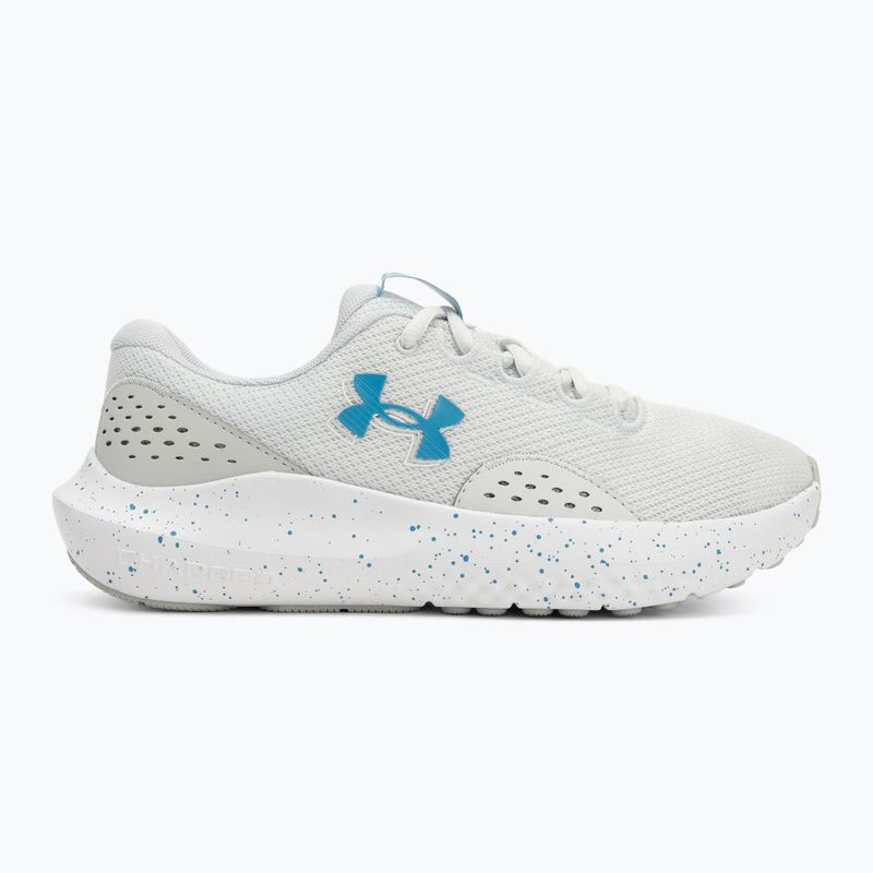 Women's running shoes Under Armour Charged Surge 4 distant gray/halo gray/ether blue 2