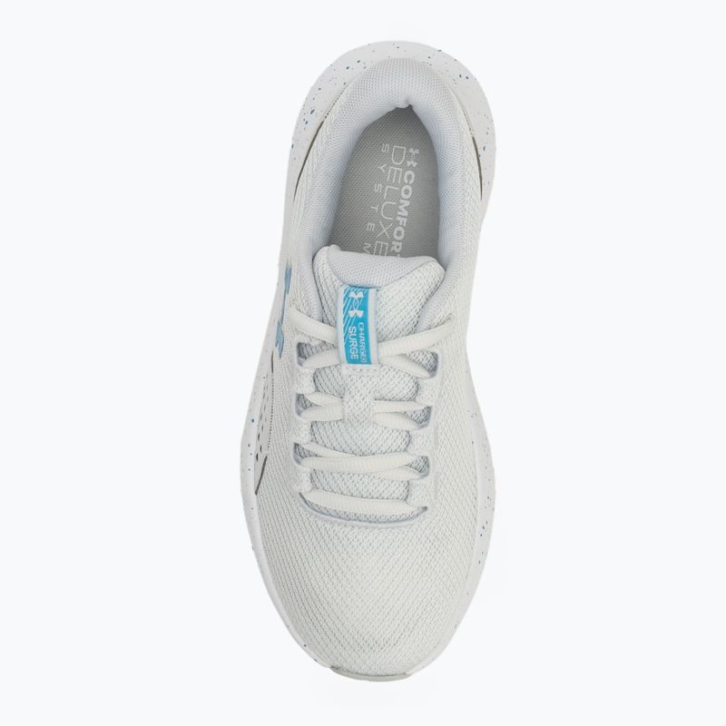 Women's running shoes Under Armour Charged Surge 4 distant gray/halo gray/ether blue 5