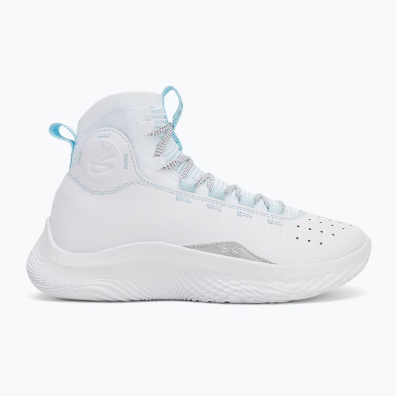 Under Armour CURRY 4 FLOTRO basketball shoes white/stream/metallic silver 2