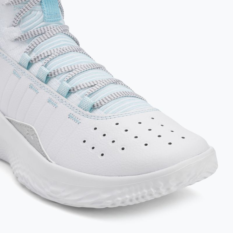 Under Armour CURRY 4 FLOTRO basketball shoes white/stream/metallic silver 7