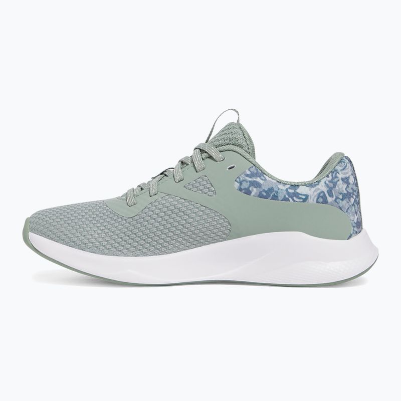 Women's training shoes Under Armour Charged Aurora 2+ silica green/white/metallic silica 9