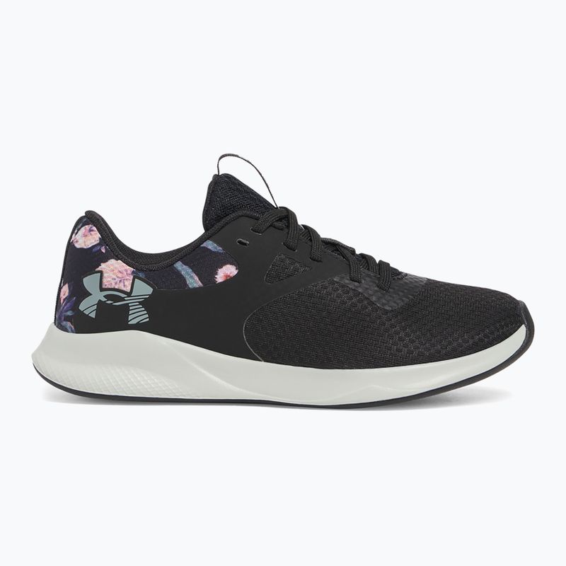 Women's training shoes Under Armour Charged Aurora 2+ black/hydro green/metallic warm silver 8