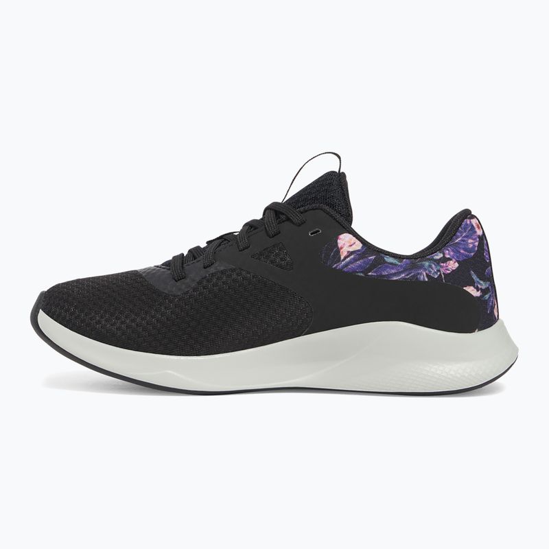 Women's training shoes Under Armour Charged Aurora 2+ black/hydro green/metallic warm silver 9