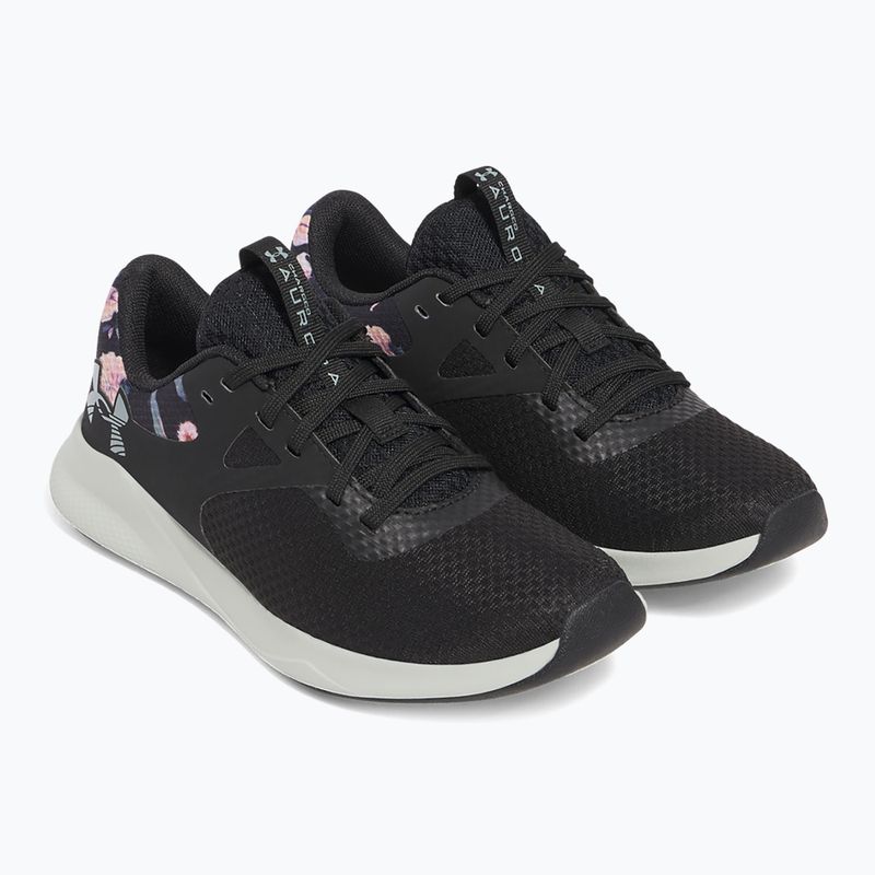 Women's training shoes Under Armour Charged Aurora 2+ black/hydro green/metallic warm silver 10