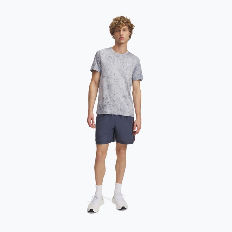 Men's running shorts Under Armour Launch 7" downpour gray / fire / reflective 2