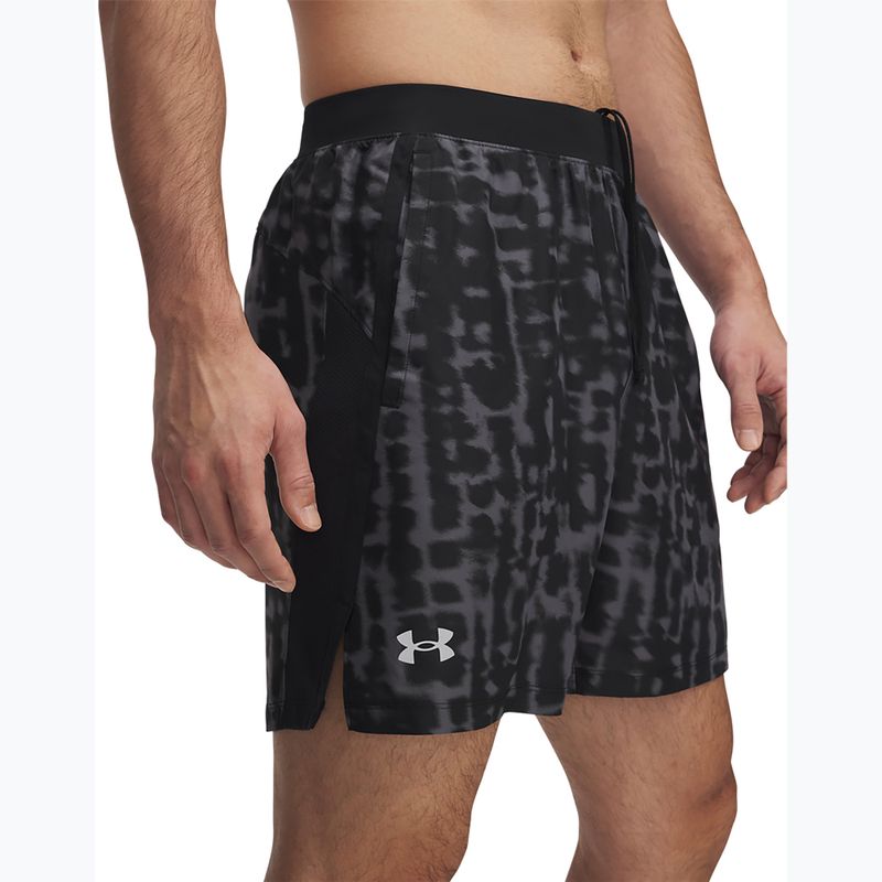 Men's running shorts Under Armour Launch 7" Print castlerock / anthracite / reflective 4