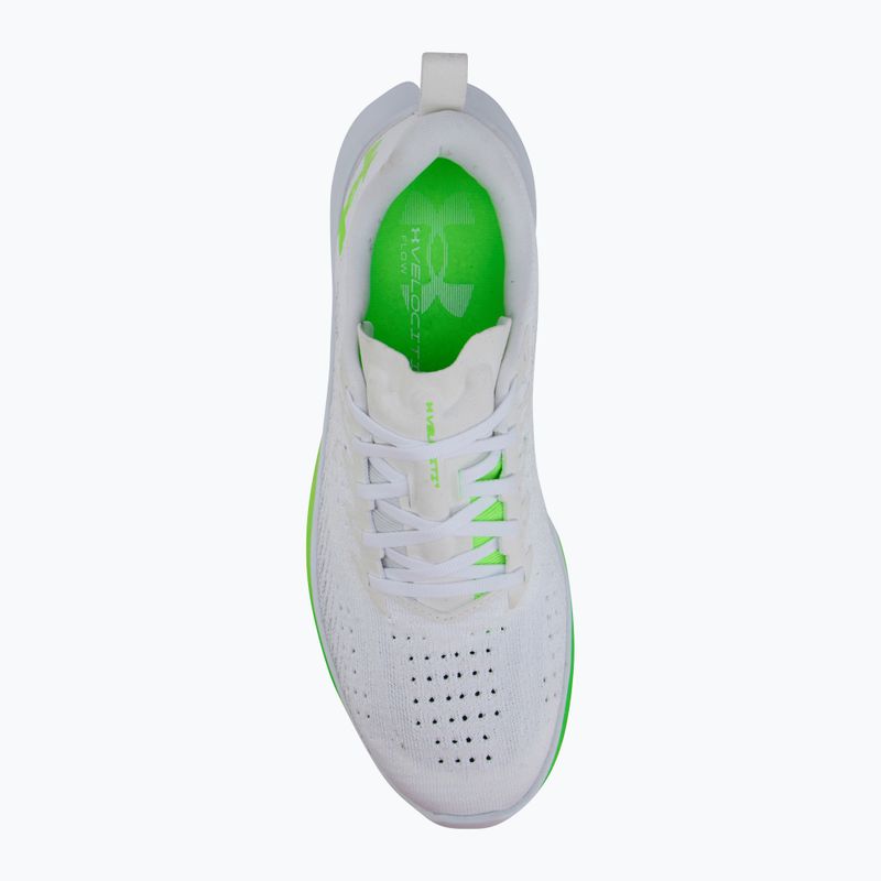 Men's running shoes Under Armour Velociti 4 white/white/hyper green 5
