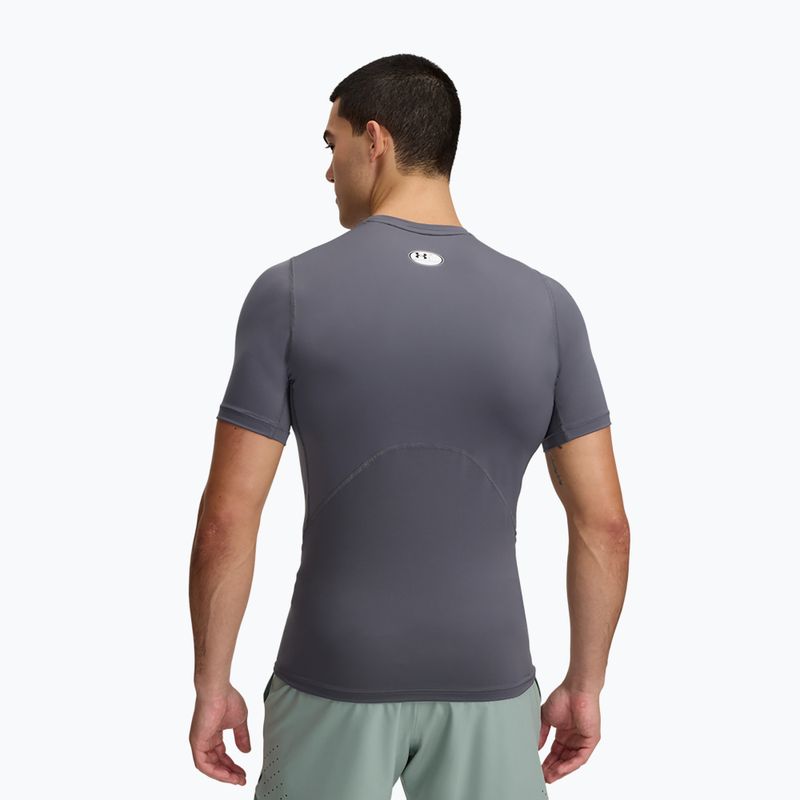 Men's training T-shirt Under Armour HG Armour Comp castlerock/white 2