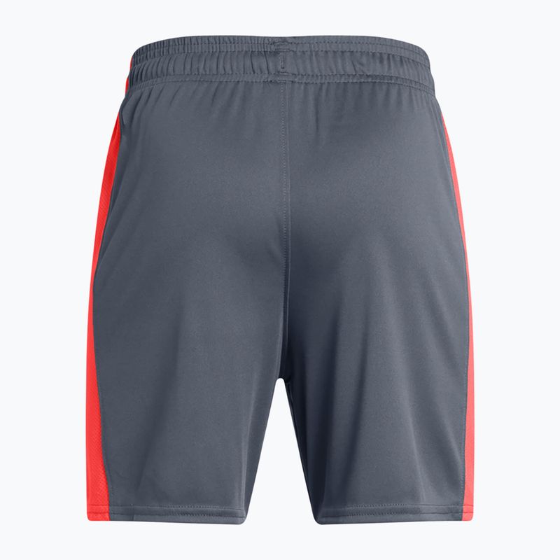 Children's football shorts Under Armour Challenger Knit downpour gray / fire / white 2