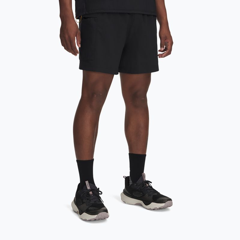 Men's running shorts Under Armour Trail Run 5" black / reflective