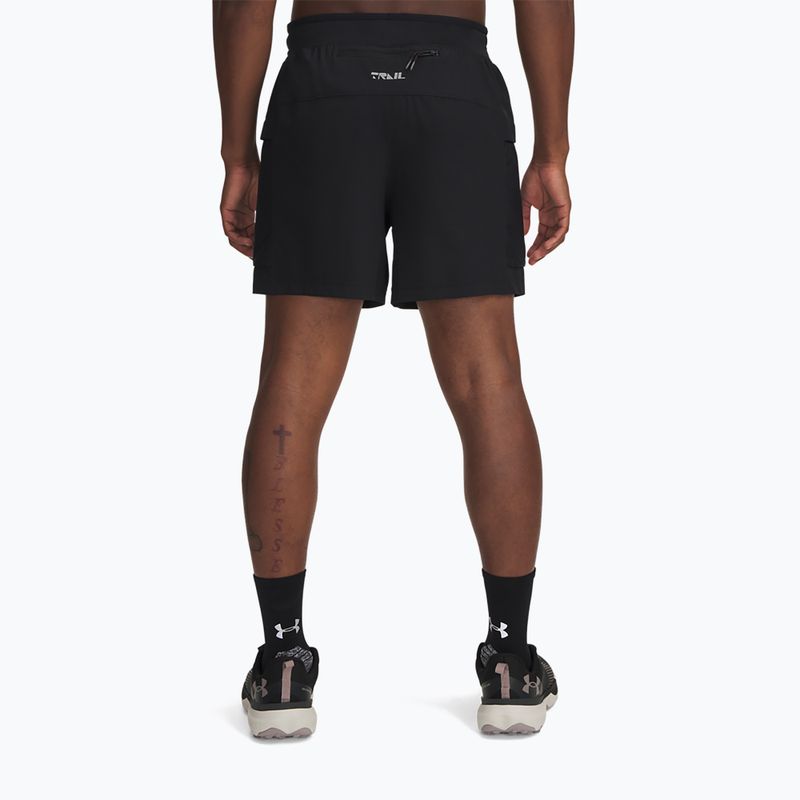 Men's running shorts Under Armour Trail Run 5" black / reflective 3