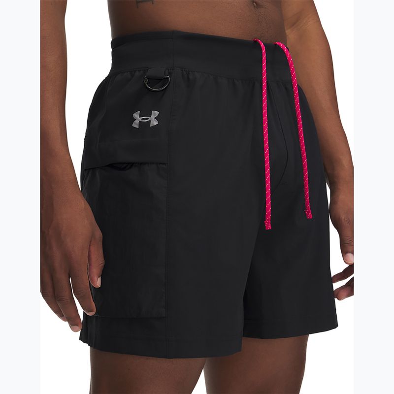 Men's running shorts Under Armour Trail Run 5" black / reflective 4