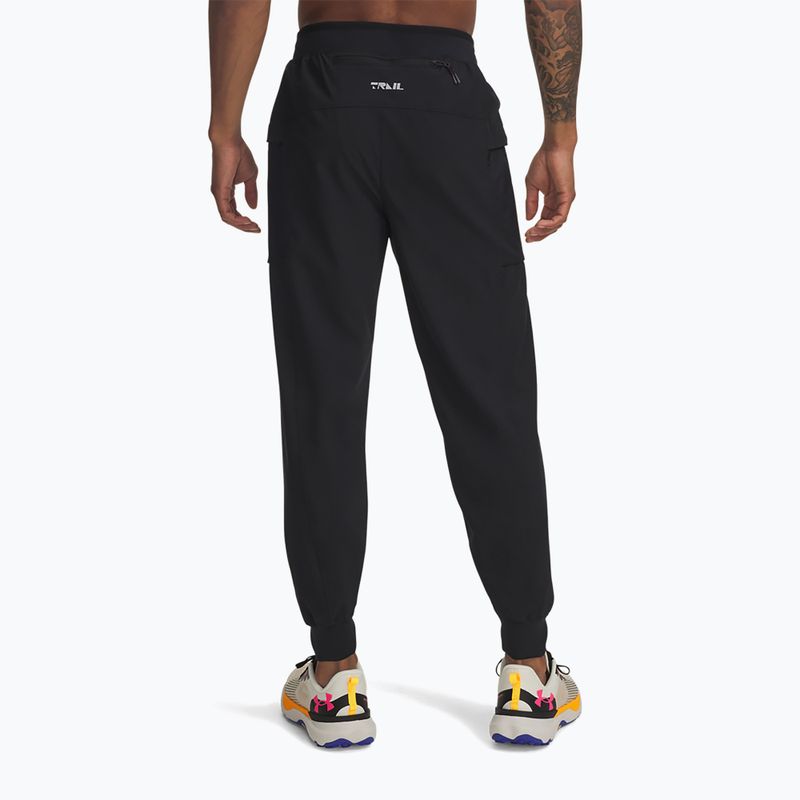 Men's running trousers Under Armour Trail Run black / reflective 3