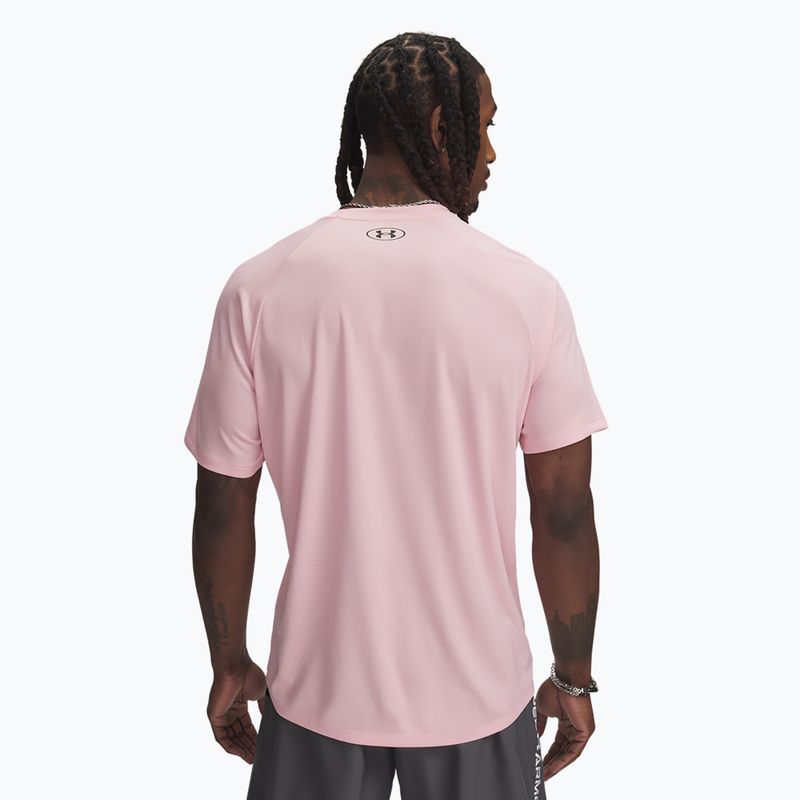 Men's training T-shirt Under Armour Tech Textured prime pink/black 2