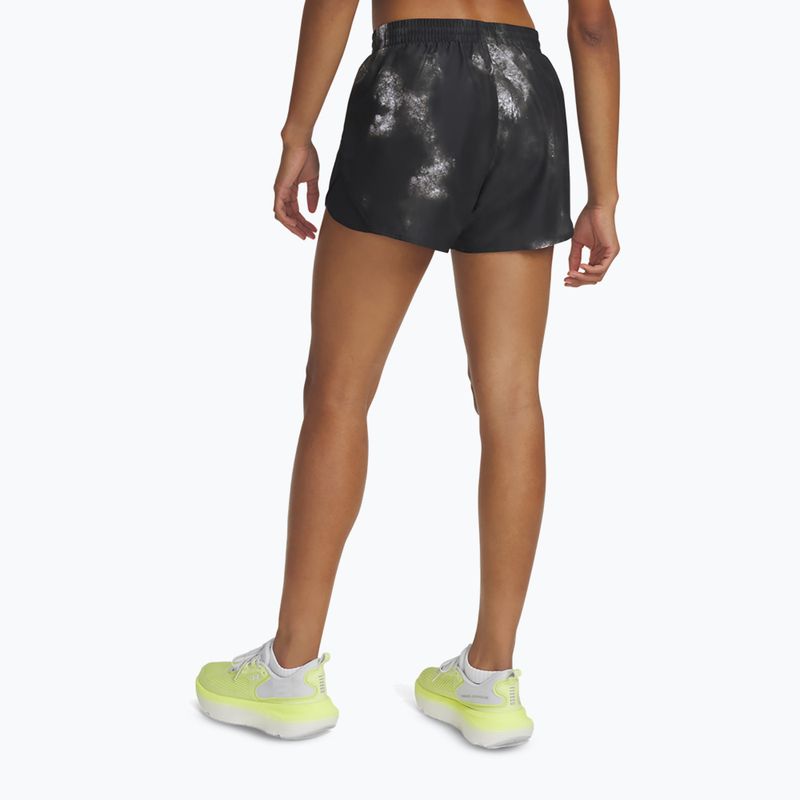 Women's running shorts Under Armour Fly By 3" Printed black / reflective 3