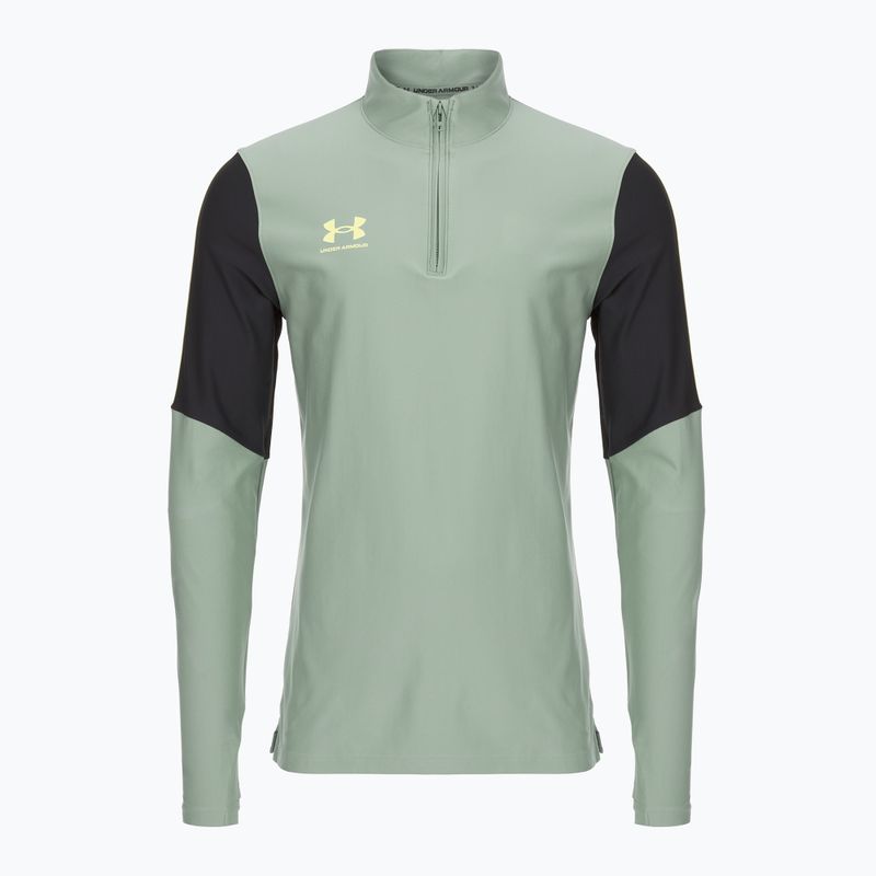 Men's football sweatshirt Under Armour Challenger Pro 1/4 Zip silica green / black / sonic yellow 4