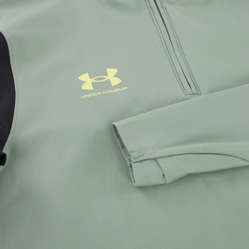 Men's football sweatshirt Under Armour Challenger Pro 1/4 Zip silica green / black / sonic yellow 6