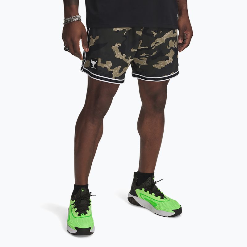 Men's shorts Under Armour Project Rock Mesh baroque green / white