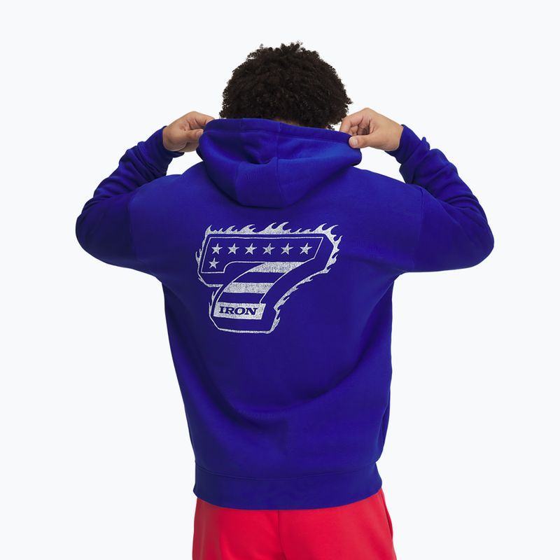 Men's sweatshirt Under Armour Project Rock Icon Fleece FZ royal/black/black 3