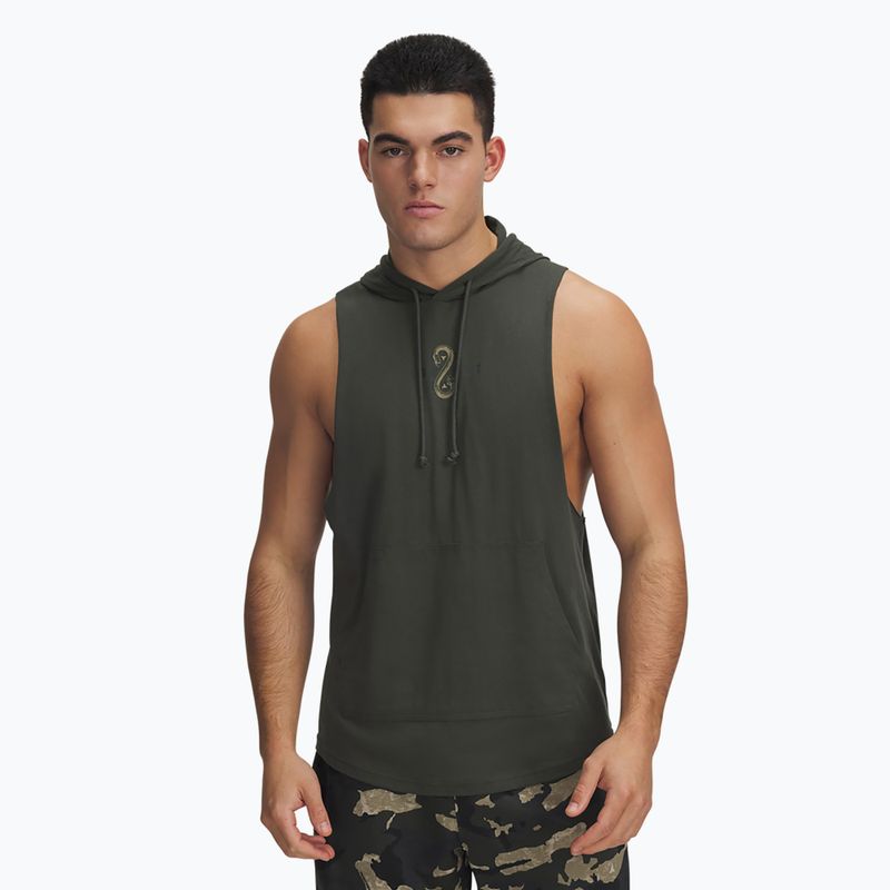 Men's sweatshirt Under Armour Project Rock Snake SL baroque green / bayou / white