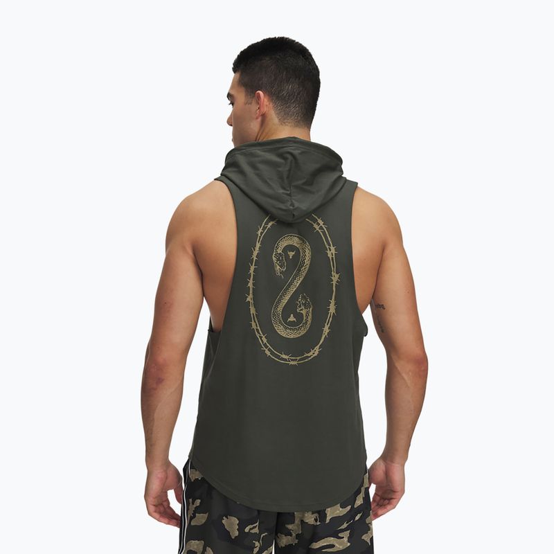 Men's sweatshirt Under Armour Project Rock Snake SL baroque green / bayou / white 2