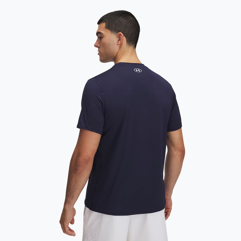 Men's training top Under Armour HeatGear Fitted midnight navy/white 2